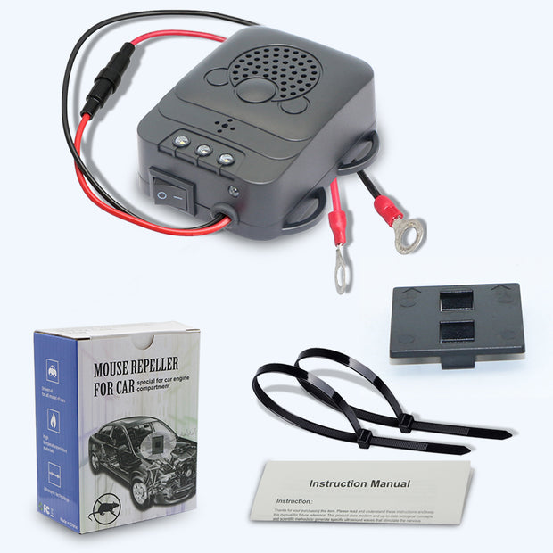 Wuyanis 12V Car Ultrasonic Mouse Repeller Engine Bay Electric Rat Mice