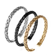 Titanium steel jewelry bracelet weaving Style Sterling Silver Braided Cuff Bracelet Classic Unisex Jewelry Handcrafted Metal Bangle