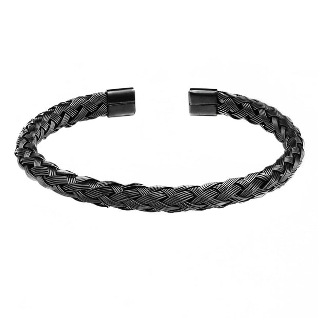 Titanium steel jewelry bracelet weaving Style Sterling Silver Braided Cuff Bracelet Classic Unisex Jewelry Handcrafted Metal Bangle