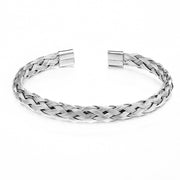 Titanium steel jewelry bracelet weaving Style Sterling Silver Braided Cuff Bracelet Classic Unisex Jewelry Handcrafted Metal Bangle