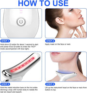 Red Light Neck Face Massager,Portable Facial Massager for Skin Care,Electric Face Massage Kit with 45 ±5℃ Heat & 3 Massage Modes