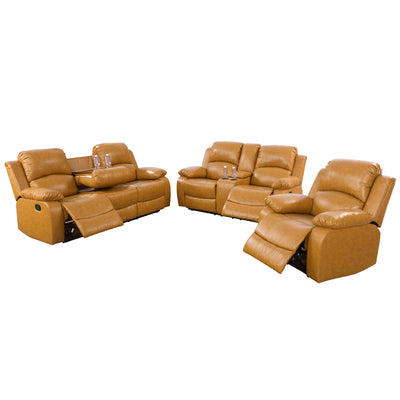 Zavicos  Luxury Recliner Sofa Living Room Set Leather Reclining Sofa and Loveseat Chair Sets Living Room Furniture Sets Recliner Couches for Living Room