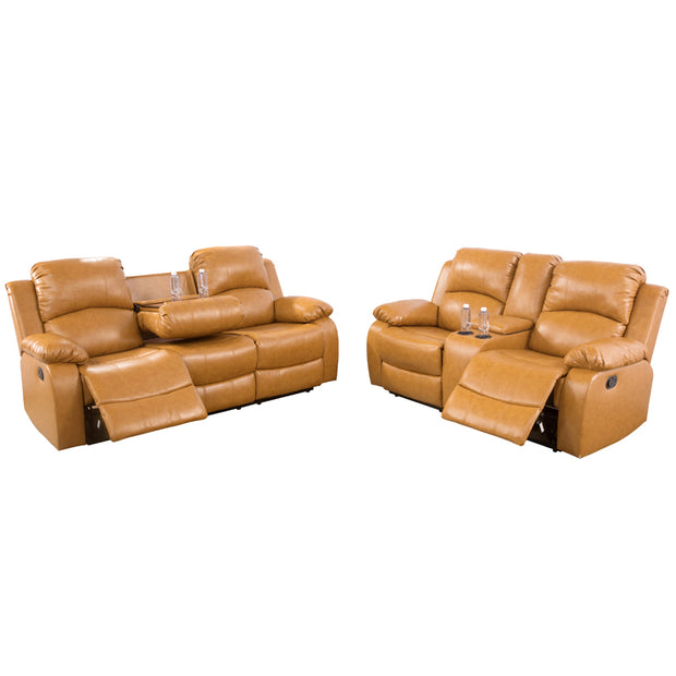 Zavicos  Luxury Recliner Sofa Living Room Set Leather Reclining Sofa and Loveseat Chair Sets Living Room Furniture Sets Recliner Couches for Living Room