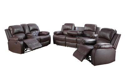 3Pcs Set Luxury Recliner Sofa Living Room Set Leather Reclining Sofa and Loveseat Chair Sets Living Room Furniture Sets Black Color Couches for (Copy)