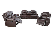 3Pcs Set Luxury Recliner Sofa Living Room Set Leather Reclining Sofa and Loveseat Chair Sets Living Room Furniture Sets Black Color Couches for (Copy)