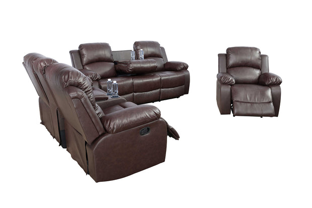 3Pcs Set Luxury Recliner Sofa Living Room Set Leather Reclining Sofa and Loveseat Chair Sets Living Room Furniture Sets Black Color Couches for (Copy)