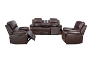 3Pcs Set Luxury Recliner Sofa Living Room Set Leather Reclining Sofa and Loveseat Chair Sets Living Room Furniture Sets Black Color Couches for (Copy)