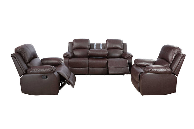 3Pcs Set Luxury Recliner Sofa Living Room Set Leather Reclining Sofa and Loveseat Chair Sets Living Room Furniture Sets Black Color Couches for (Copy)