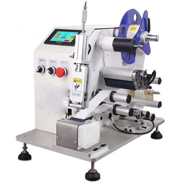 Cable electric wire folder flag adhesive sticker circular labeling machine
