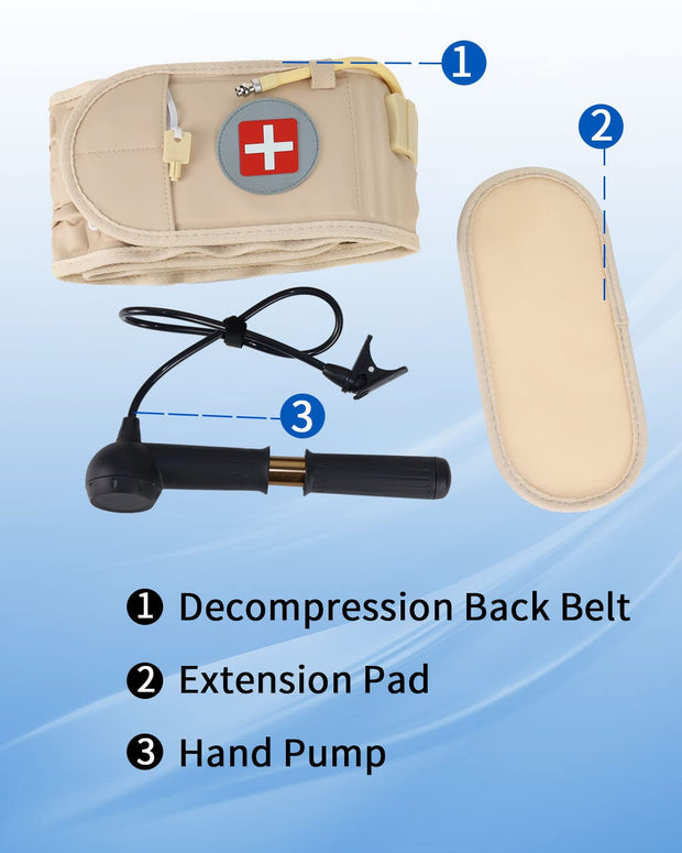 Back Pain Belt Inflatable Lumbar Support for Lower Back Pain Relief Decompression Belt Spinal Traction Device, One Size Fits 29-49 Waist