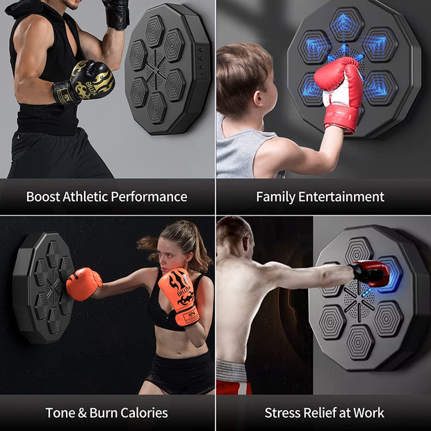 Inmorven Music Boxing Machine Rechargeable Boxing Equipment Wall Mount Home  Smart Boxing Target Workout Machine Electronic Focus Agility Training