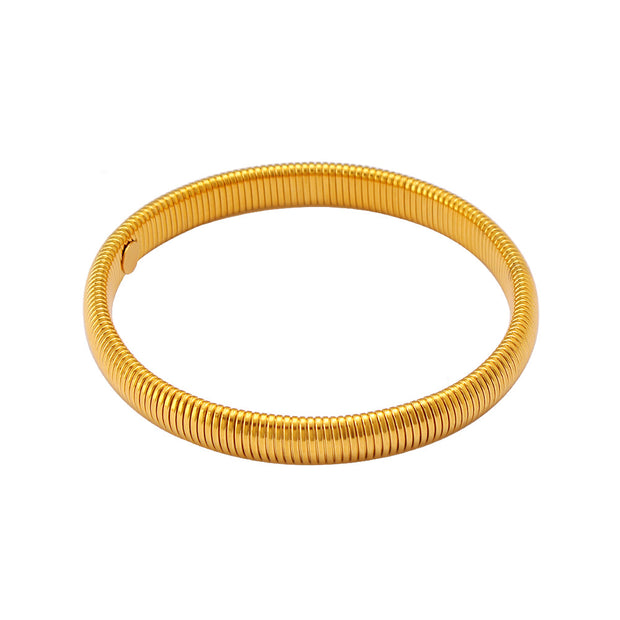 Elegant Stretch Coil Bracelet, Gold and Silver Plated, Flexible Spring Design, Fashion Jewelry for Women