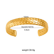 Titanium steel jewelry bracelet Earring Ring 3 in 1 Gold Plated Hoop Earrings Snake Scale Pattern, Lightweight Fashion Jewelry
