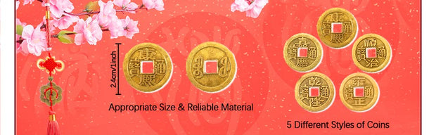 6Pcs Lucky Numer 1199 For Chinese Feng Shui Coins for Wealth and Success Happy And Lucky