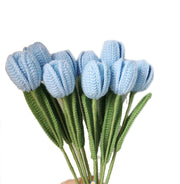 8pcs Set packing Artificial Knitted Wool Flowers Crochet Rose Floral Handmade Flower Flocked Fake Plants Wedding Bouquet Bridle Indoor Outdoor Home Kitchen Office Table Christmas Decor