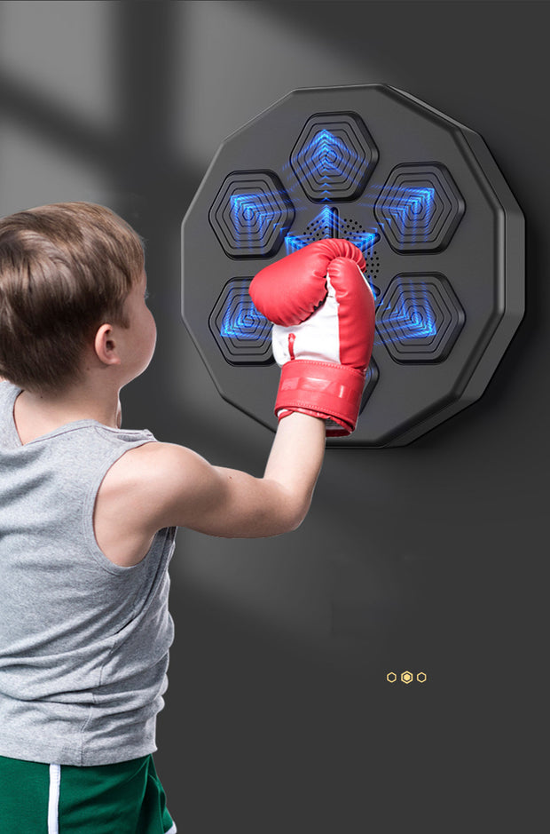 Music Boxing Training Machine, Smart Music Wall Mounted Punching Sports  Equipment with Professional Boxing Gloves, 9 Gear Speed Mode,  Hand/Eye/Speed